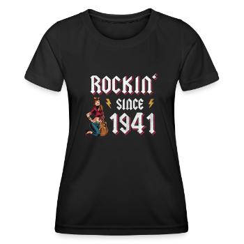 Rockin depuis 1941 Fan de musique rock 81e anniversaire - T-shirt sport Femme - noir - Devant - AI Model Female 172 light (172cm)