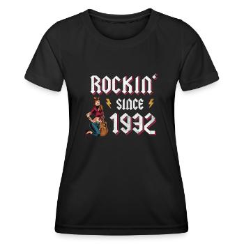 Rockin Since 1932 Rock Music Fan 90th Birthday - Women's Functional T-Shirt - black - Front - AI Model Female 172 light (172cm)