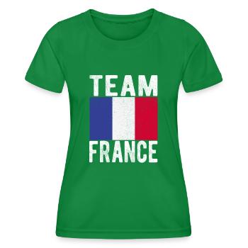 Français drapeau - T-shirt sport Femme - vert - Devant - AI Model Female 172 dark (172cm)