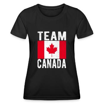 Drapeau du Canada - T-shirt sport Femme - noir - Devant - AI Model Female 172 light (172cm)