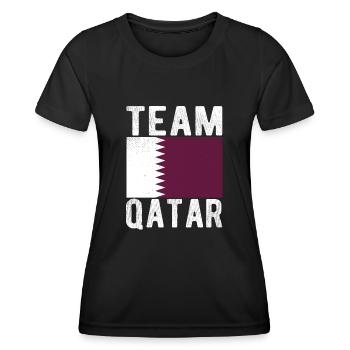 Katar Fahne - Frauen Funktions-T-Shirt - Schwarz - Vorne - AI Model Female 172 light (172cm)