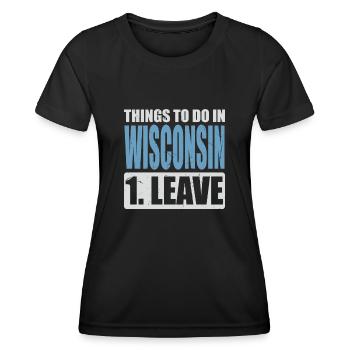Mème du Wisconsin - T-shirt sport Femme - noir - Devant - AI Model Female 172 light (172cm)