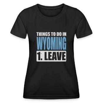 Wyoming Meme - Frauen Funktions-T-Shirt - Schwarz - Vorne - AI Model Female 172 light (172cm)