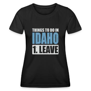 Mème de l’Idaho - T-shirt sport Femme - noir - Devant - AI Model Female 172 light (172cm)
