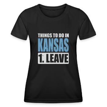 Mème du Kansas - T-shirt sport Femme - noir - Devant - AI Model Female 172 light (172cm)