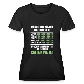 Monatliche Kosten Vereinigt Euch Miete Strom - Frauen Funktions-T-Shirt - Schwarz - Vorne - AI Model Female 172 light (172cm)