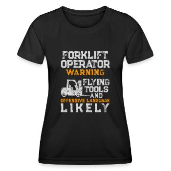 Certified Forklift Truck Operator - Frauen Funktions-T-Shirt - Schwarz - Vorne - AI Model Female 172 light (172cm)