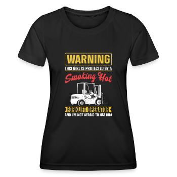 Certified Forklift Truck Operator - Women's Functional T-Shirt - black - Front - AI Model Female 172 light (172cm)