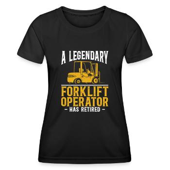 Certified Forklift Truck Operator - Frauen Funktions-T-Shirt - Schwarz - Vorne - AI Model Female 172 light (172cm)