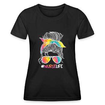 Nurse Life Ich bin Krankenschwester - Frauen Funktions-T-Shirt - Schwarz - Vorne - AI Model Female 172 light (172cm)