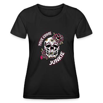 True Crime Junkie - Frauen Funktions-T-Shirt - Schwarz - Vorne - AI Model Female 172 light (172cm)