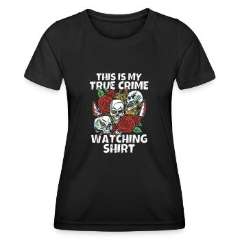 True Crime Junkie - Frauen Funktions-T-Shirt - Schwarz - Vorne - AI Model Female 172 light (172cm)