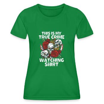 True Crime Junkie - Frauen Funktions-T-Shirt - Kelly Green - Vorne - AI Model Female 172 dark (172cm)