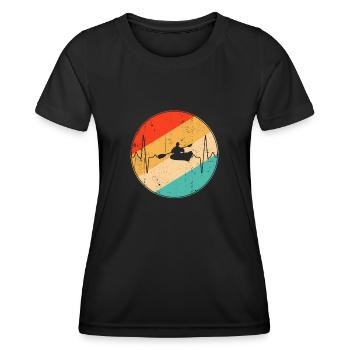 Kayak Retro Heartbeat - T-shirt sport Femme - noir - Devant - AI Model Female 172 light (172cm)