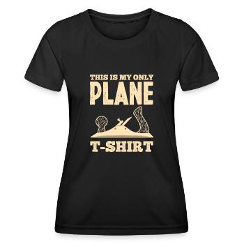 Hobel Schreiner Wortspiel - Frauen Funktions-T-Shirt - Schwarz - Vorne - AI Model Female 172 light (172cm)