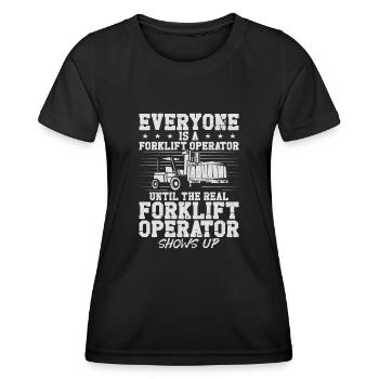 Certified Forklift Truck Operator - Frauen Funktions-T-Shirt - Schwarz - Vorne - AI Model Female 172 light (172cm)