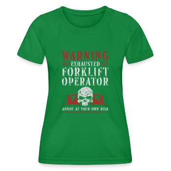 Certified Forklift Truck Operator - Women's Functional T-Shirt - kelly green - Front - AI Model Female 172 dark (172cm)