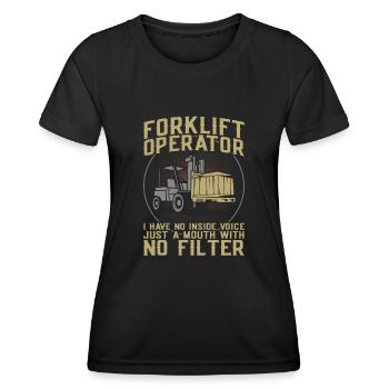 Certified Forklift Truck Operator - Women's Functional T-Shirt - black - Front - AI Model Female 172 light (172cm)