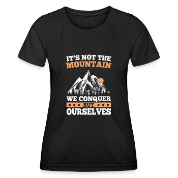 Mount Conquer Ourselves Hike Mountaineering - Women's Functional T-Shirt - black - Front - AI Model Female 172 light (172cm)