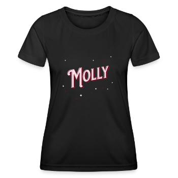 Nom Molly personnalisé - T-shirt sport Femme - noir - Devant - AI Model Female 172 light (172cm)