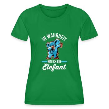 Dabbing Dickhäuter Rüsseltier Elefant - Frauen Funktions-T-Shirt - Kelly Green - Vorne - AI Model Female 172 dark (172cm)