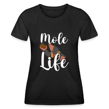 La vie de taupe - T-shirt sport Femme - noir - Devant - AI Model Female 172 light (172cm)