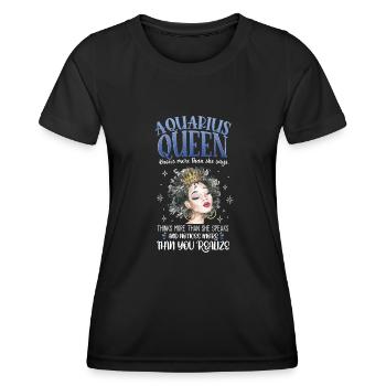 Reine du Verseau - T-shirt sport Femme - noir - Devant - AI Model Female 172 light (172cm)