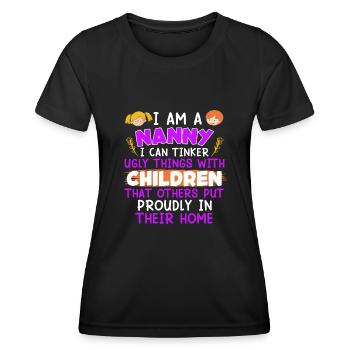 Ich kann hässliche Dinge basteln Tagesmutter - Frauen Funktions-T-Shirt - Schwarz - Vorne - AI Model Female 172 light (172cm)