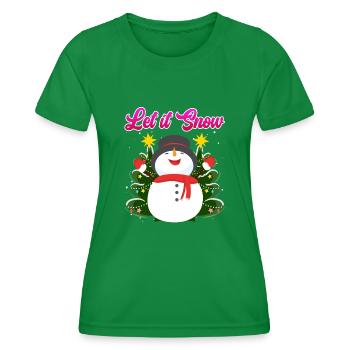 Let it Snow Snowman Noël - T-shirt sport Femme - vert - Devant - AI Model Female 172 dark (172cm)