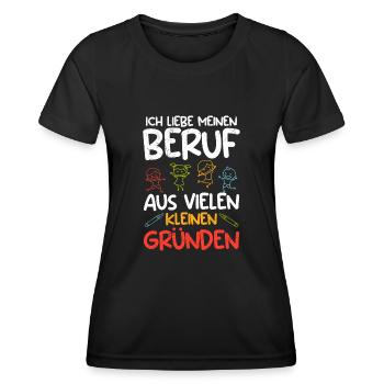 Ich liebe meinen Job im Kindergarten - Frauen Funktions-T-Shirt - Schwarz - Vorne - AI Model Female 172 light (172cm)
