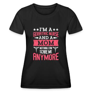 Mir kann nichts Angst machen ich bin Altenpfleger - Frauen Funktions-T-Shirt - Schwarz - Vorne - AI Model Female 172 light (172cm)