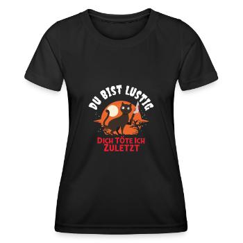 Tu es drôle je vais te tuer le dernier chat - T-shirt sport Femme - noir - Devant - AI Model Female 172 light (172cm)