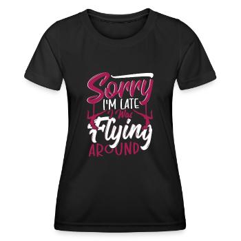 Aerial Silks Design Für Eine Luftakrobatin - Frauen Funktions-T-Shirt - Schwarz - Vorne - AI Model Female 172 light (172cm)