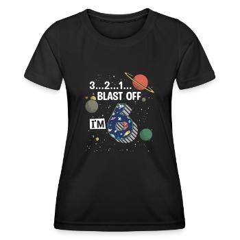 Blast Off Ich Bin 6 Jahre Alt, 6. Geburtstag - Frauen Funktions-T-Shirt - Schwarz - Vorne - AI Model Female 172 light (172cm)