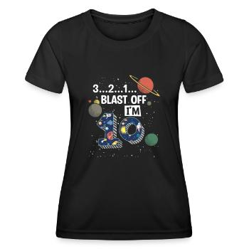 Blast Off Ich Bin 10 Jahre Alt, 10. Geburtstag - Frauen Funktions-T-Shirt - Schwarz - Vorne - AI Model Female 172 light (172cm)