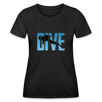 Plongée plongeuse - T-shirt sport Femme - noir - Devant - AI Model Female 172 light (172cm)