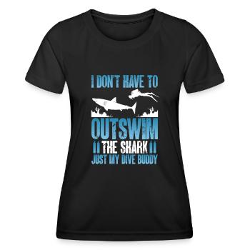 Le requin est mon compagnon de plongée - T-shirt sport Femme - noir - Devant - AI Model Female 172 light (172cm)