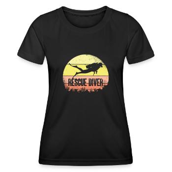 Rescue diver - Women's Functional T-Shirt - black - Front - AI Model Female 172 light (172cm)