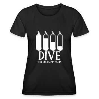 Dip it reduces pressure - Women's Functional T-Shirt - black - Front - AI Model Female 172 light (172cm)