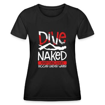 Plonger nu tout semble plus grand - T-shirt sport Femme - noir - Devant - AI Model Female 172 light (172cm)