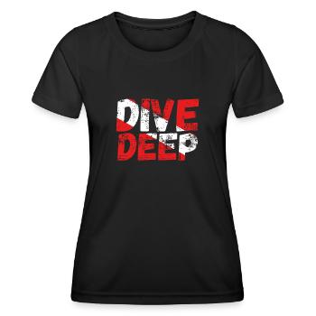Dive deep A diver - Women's Functional T-Shirt - black - Front - AI Model Female 172 light (172cm)