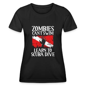 Zombies cannot learn to swim, - Women's Functional T-Shirt - black - Front - AI Model Female 172 light (172cm)