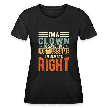 Clown - T-shirt sport Femme - noir - Devant - AI Model Female 172 light (172cm)