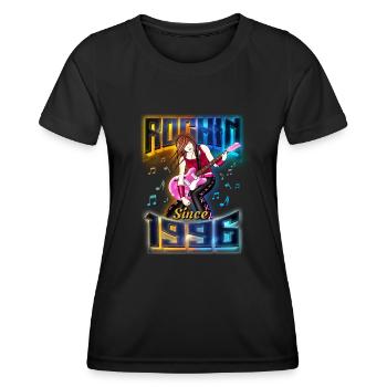 Rockin Since 1996 Rockmusik Fan 26. Geburtstag - Frauen Funktions-T-Shirt - Schwarz - Vorne - AI Model Female 172 light (172cm)