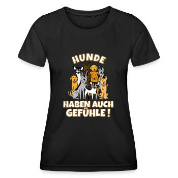Hunde haben auch Gefühle - Frauen Funktions-T-Shirt - Schwarz - Vorne - AI Model Female 172 light (172cm)