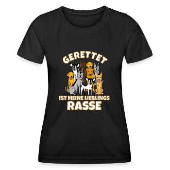 Hunde Adoption geretteter Hund - Frauen Funktions-T-Shirt - Schwarz - Vorne - AI Model Female 172 light (172cm)