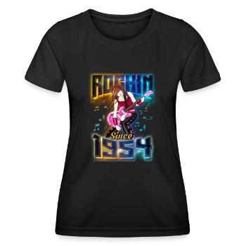 Rockin Since 1954 Rockmusik Fan 68. Geburtstag - Frauen Funktions-T-Shirt - Schwarz - Vorne - AI Model Female 172 light (172cm)
