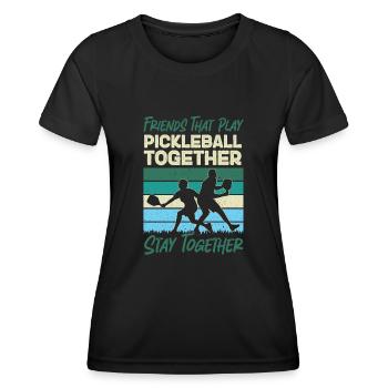 Pickleball Buddies Rétro Vintage - T-shirt sport Femme - noir - Devant - AI Model Female 172 light (172cm)