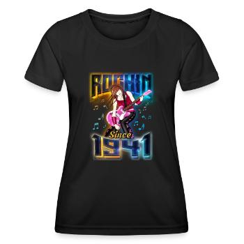 Rockin Since 1941 Rockmusik Fan 81. Geburtstag - Frauen Funktions-T-Shirt - Schwarz - Vorne - AI Model Female 172 light (172cm)