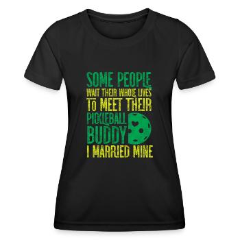 Pickleball Husband Wife Marriage - Frauen Funktions-T-Shirt - Schwarz - Vorne - AI Model Female 172 light (172cm)